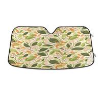 Car Windshield Shade Vintage Berries Leaves Green, Foldable UV Sunshade for Car, Front Window Cover - 55×27.6 Inch