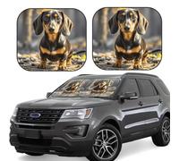 Car Windshield Sun 2-Piece Foldable Front Windshields Shade Suns Visor Protector A cute dachshund Windshield Sun Shades Heat and UV Rays Sunshade for Car Keeps Vehicle Cool M