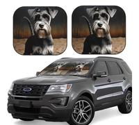 Car Windshield Sun 2-Piece Foldable Front Windshields Shade Suns Visor Protector Animal schnauzer dog Windshield Sun Shades Heat and UV Rays Sunshade for Car Keeps Vehicle Cool M