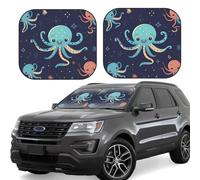 Car Windshield Sun 2-Piece Foldable Front Windshields Shade Suns Visor Protector Cartoon Octopus Windshield Sun Shades Heat and UV Rays Sunshade for Car Keeps Vehicle Cool S
