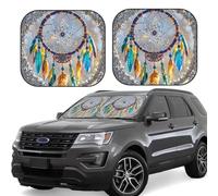 Car Windshield Sun 2-Piece Foldable Front Windshields Shade Suns Visor Protector Cherry Dream Catcher Windshield Sun Shades Heat and UV Rays Sunshade for Car Keeps Vehicle Cool S