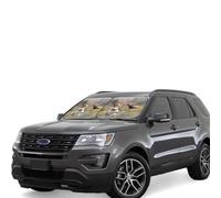 Car Windshield Sun 2-Piece Foldable Front Windshields Shade Suns Visor Protector Dog Catching Pheasant Windshield Sun Shades Heat and UV Rays Sunshade for Car Keeps Vehicle Cool M