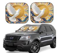 Car Windshield Sun 2-Piece Foldable Front Windshields Shade Suns Visor Protector Dove Sun Art Windshield Sun Shades Heat and UV Rays Sunshade for Car Keeps Vehicle Cool L