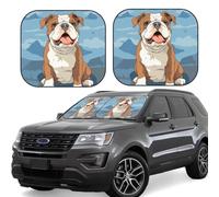 Car Windshield Sun 2-Piece Foldable Front Windshields Shade Suns Visor Protector English bulldog seamless illustration Windshield Sun Shades Heat and UV Rays Sunshade for Car Keeps Vehicle Cool L