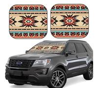 Car Windshield Sun 2-Piece Foldable Front Windshields Shade Suns Visor Protector Native American Patterns Windshield Sun Shades Heat and UV Rays Sunshade for Car Keeps Vehicle Cool M