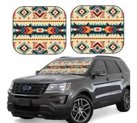 Car Windshield Sun 2-Piece Foldable Front Windshields Shade Suns Visor Protector Native American Windshield Sun Shades Heat and UV Rays Sunshade for Car Keeps Vehicle Cool L
