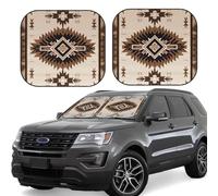 Car Windshield Sun 2-Piece Foldable Front Windshields Shade Suns Visor Protector Native American Windshield Sun Shades Heat and UV Rays Sunshade for Car Keeps Vehicle Cool L