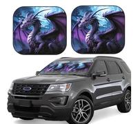 Car Windshield Sun 2-Piece Foldable Front Windshields Shade Suns Visor Protector Purple Dragon Purple Moon Windshield Sun Shades Heat and UV Rays Sunshade for Car Keeps Vehicle Cool S