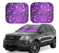 Car Windshield Sun 2-Piece Foldable Front Windshields Shade Suns Visor Protector Sparkling Purple Glitter_76680211 Windshield Sun Shades Heat and UV Rays Sunshade for Car Keeps Vehicle Cool L