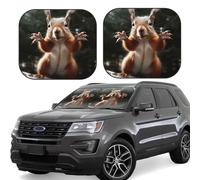 Car Windshield Sun 2-Piece Foldable Front Windshields Shade Suns Visor Protector Squirrel Funny Animal Windshield Sun Shades Heat and UV Rays Sunshade for Car Keeps Vehicle Cool L