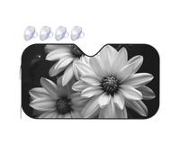 Car Windshield Sun Shade Black and white flowers Foldable Front Window Sunshade Auto Sun Blocker Visor Protector Auto Interior Protection Windshield Cover for Car Sedan SUV