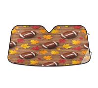 Car Windshield Sun Shade Brown American Football, Foldable Front Window Cover, Car Reflector Sun Shade - 53×23.5 Inches