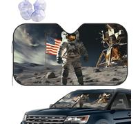 Car Windshield Sun Shade Car Front Window Sunshades Astronaut Landing on The Moon Sunshades Sun Visor Protector Foldable Sunshade for Most Sedans SUV Van Truck M