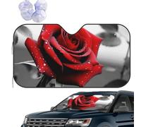 Car Windshield Sun Shade Car Front Window Sunshades Black and White Red Rose Sunshades Sun Visor Protector Foldable Sunshade for Most Sedans SUV Van Truck S