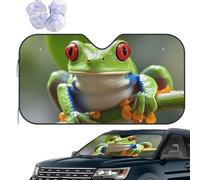 Car Windshield Sun Shade Car Front Window Sunshades Red eyed Tree Frog Sunshades Sun Visor Protector Foldable Sunshade for Most Sedans SUV Van Truck S