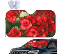 Car Windshield Sun Shade Car Front Window Sunshades Red geraniums Sunshades Sun Visor Protector Foldable Sunshade for Most Sedans SUV Van Truck S