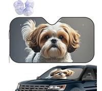 Car Windshield Sun Shade Car Front Window Sunshades Shih Tzu Dog Sunshades Sun Visor Protector Foldable Sunshade for Most Sedans SUV Van Truck S