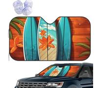 Car Windshield Sun Shade Car Front Window Sunshades Surfboard on Wooden Sunshades Sun Visor Protector Foldable Sunshade for Most Sedans SUV Van Truck M