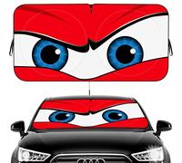 Car Windshield Sun Shade, Car Sun Shade Funny Car Eyes Sun Visor for Car Windshield, Wear-Resistant Black Tape, Foldable 63.7" L x 32" W