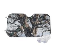 Car Windshield Sun Shade, Car Window Sunshades Universal Fit for Cars SUVs All Years(Cold Tree Camouflage, M)
