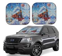Car Windshield Sun Shade Cartoon Train Hot Air Balloon - Foldable Car Sun Shade Windshield, SUV Car Interior Windshield Sun Shade Offers Full Protection