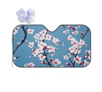 Car Windshield Sun Shade Cherry Blossom Floral Sakura Folding Car Front Window Sunshade Cool Reflective Sun Blocker Fits Cars SUV Trucks