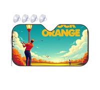 Car Windshield Sun Shade Clock Orange: A Golfer'S Journey Through Autumn Colors Car Windshield Sunshade Sun Shade For Car Windshield Sun Shade(76x140cm)