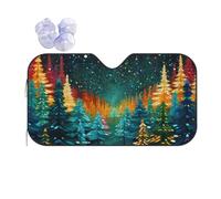 Car Windshield Sun Shade Colorful Abstract Maple Forest Folding Car Front Window Sunshade Cool Reflective Sun Blocker Fits Cars SUV Trucks