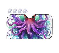 Car Windshield Sun Shade Colorful Octopus Universal Window Sunshade for Auto Sun Heat and UV Rays Blocker Foldable Front Windshield Shade for Car Interior Protection Sun Visor Shade