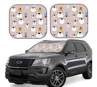 Car Windshield Sun Shade Cute Hand Drawn Bear - Foldable Car Sun Shade Windshield, SUV Car Interior Windshield Sun Shade Offers Full Protection
