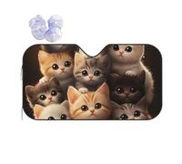 Car Windshield Sun Shade Cute Kittens Folding Car Front Window Sunshade Cool Reflective Sun Blocker Fits Cars SUV Trucks