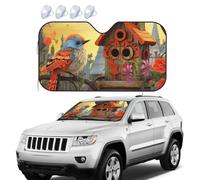 Car Windshield Sun Shade Foldable Aluminum Foil UV Protection Bird House Sunshade Sun Heat Shield Front Window Cover Front Window Sunshade for SUV Sedan Truck Car Interior Accessories M