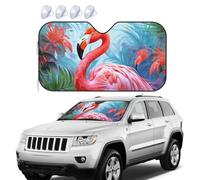 Car Windshield Sun Shade Foldable Aluminum Foil UV Protection Painted Flamingo Sunshade Sun Heat Shield Front Window Cover Front Window Sunshade for SUV Sedan Truck Car Interior Accessories M