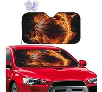 Car Windshield Sun Shade Foldable Car Front Window Sun Shield Visor Protector Basketball on fire Sun Visor Reflector Sunshade Heatshield Sunshades for SUV Truck Cars Interior Accessories M