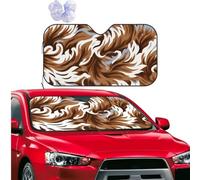 Car Windshield Sun Shade Foldable Car Front Window Sun Shield Visor Protector Brown and White Sun Visor Reflector Sunshade Heatshield Sunshades for SUV Truck Cars Interior Accessories M