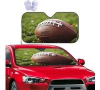 Car Windshield Sun Shade Foldable Car Front Window Sun Shield Visor Protector Brown Football Green Grass Sun Visor Reflector Sunshade Heatshield Sunshades for SUV Truck Cars Interior Accessories S