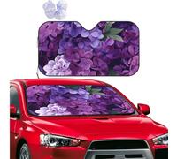 Car Windshield Sun Shade Foldable Car Front Window Sun Shield Visor Protector Purple Floral Sun Visor Reflector Sunshade Heatshield Sunshades for SUV Truck Cars Interior Accessories S