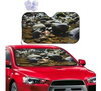 Car Windshield Sun Shade Foldable Car Front Window Sun Shield Visor Protector Stream stones Sun Visor Reflector Sunshade Heatshield Sunshades for SUV Truck Cars Interior Accessories S