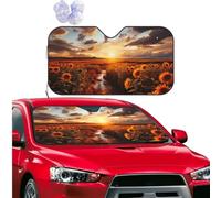 Car Windshield Sun Shade Foldable Car Front Window Sun Shield Visor Protector Sunset over sunflower field Sun Visor Reflector Sunshade Heatshield Sunshades for SUV Truck Cars Interior Accessories S