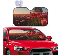 Car Windshield Sun Shade Foldable Car Front Window Sun Shield Visor Protector Tulips Field Sun Visor Reflector Sunshade Heatshield Sunshades for SUV Truck Cars Interior Accessories M