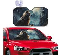 Car Windshield Sun Shade Foldable Car Front Window Sun Shield Visor Protector Two Wolves Sun Visor Reflector Sunshade Heatshield Sunshades for SUV Truck Cars Interior Accessories M
