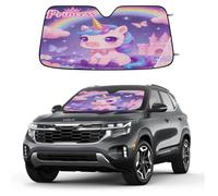 Car Windshield Sun Shade, Foldable Car Sun Visor Shade Vehicle Windshield Protection Heat Reduction Front Windshield Sunshade Blocks, Universal Fit for Most Cars SUV Pickup Trucks(Castle Unicorn)