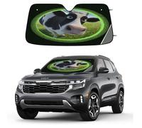 Car Windshield Sun Shade, Foldable Car Sun Visor Shade Vehicle Windshield Protection Heat Reduction Front Windshield Sunshade Blocks, Universal Fit for Most Cars SUV Pickup Trucks(Cow Watching You)