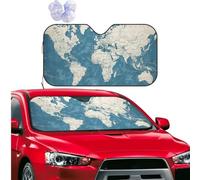 Car Windshield Sun Shade Foldable Sun Visor Protector Blue map of The World Sun Shade Windshield for Front Window Reflector Sunshade Heatshield Sunshades for Truck SUV Car Interior Accessories S