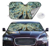 Car Windshield Sun Shade Foldable Sun Visor Protector Blue Ringed Octopus Sun Shade Windshield for Front Window Reflector Sunshade Heatshield Sunshades for Truck SUV Car Interior Accessories M