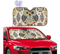 Car Windshield Sun Shade Foldable Sun Visor Protector Color owl pattern Sun Shade Windshield for Front Window Reflector Sunshade Heatshield Sunshades for Truck SUV Car Interior Accessories M