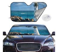 Car Windshield Sun Shade Foldable Sun Visor Protector Light House Ocean Sun Shade Windshield for Front Window Reflector Sunshade Heatshield Sunshades for Truck SUV Car Interior Accessories M