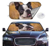 Car Windshield Sun Shade Foldable Sun Visor Protector Lovely Boston Terrier Sun Shade Windshield for Front Window Reflector Sunshade Heatshield Sunshades for Truck SUV Car Interior Accessories M