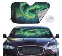 Car Windshield Sun Shade Foldable Sun Visor Protector Northern Aurora Night Sun Shade Windshield for Front Window Reflector Sunshade Heatshield Sunshades for Truck SUV Car Interior Accessories S