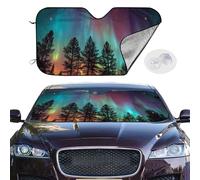 Car Windshield Sun Shade Foldable Sun Visor Protector Northern Lights Sun Shade Windshield for Front Window Reflector Sunshade Heatshield Sunshades for Truck SUV Car Interior Accessories S